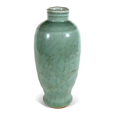 Ming Dynasty Chinese Porcelain Celadon Vase Antique China Green Crackle Glaze • $999.99