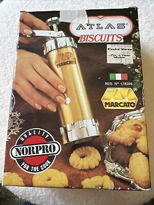 Marcato VINTAGE Atlas Biscuit Maker Italy Cookie Press COMPLETE Set 178306 VTG • $34.95