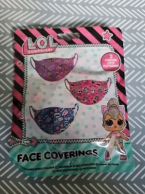 L.O.L. Surprise! Kids Face Masks 3 Pack Reusable Mask For Indoor Outdoor Use • £7