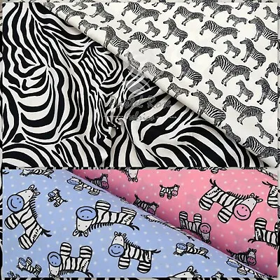 Animal Skin Cheetah Cow Zebra 100% Cotton Fabric Kids Novelty Per Half Metre FQ • £3.75