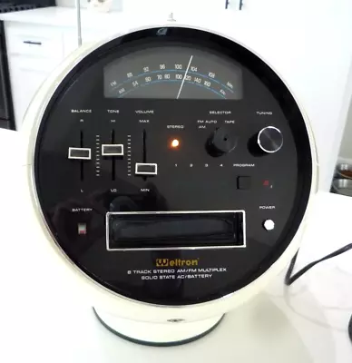 Weltron 2001 Space Ball AM/FM Radio Stereo 8-Track Player Tape Deck Not Working • $149.99