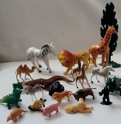 Mix Lot Of 20 Vintage Plastic Different Animals Made In HONG KONG Figures Toys • $10.20