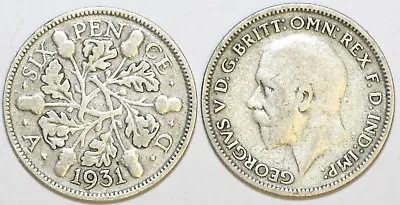 £2.45 • Buy 1928 To 1936 George V Silver Sixpence Second Design Your Choice Of Date / Year