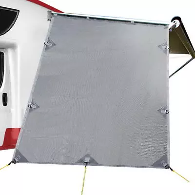 Caravan Privacy Screen Roll Out Awning 1.95 X 2.2M Sun Shade End Wall Side Grey • $51