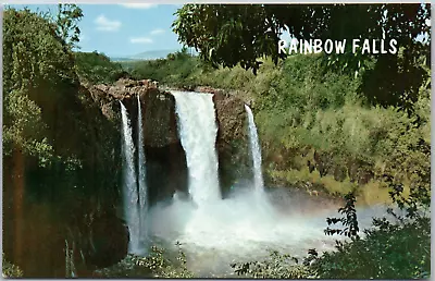 Rainbow Falls Near City Of Hilo Hawaii Waterfall Tropical Island VTG Postcard • $3.86