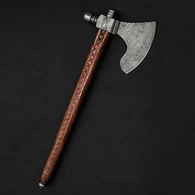 Handmade Vintage Style Viking Pipe Tomahawk Functional Axe Damascus Steel By Arc • $139.99