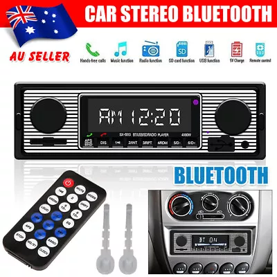 Bluetooth Vintage Car FM Radio MP3 Player USB Classic Stereo AUX Audio Receiver • $24.56