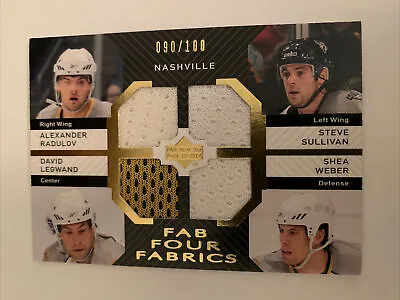 2007-08 Upper Deck Fab Four Fabrics #FFLSWR Legwand-Radulov-Weber-Sullivan • $17.44