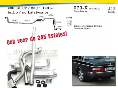 Volvo SM240-3 Exhaust Set Simons  240 B19ET B21ET B21FT Turbo • $597.49