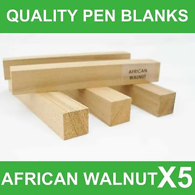 Exotic Wood Pen Blanks Woodturning Pen Blanks- African Walnut Pen Blanks X 5 • £10.09