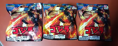 LOT OF 3 Bandai Godzilla Mini Figures Mystery Blind Bag Brand New  Sealed Bags • $45