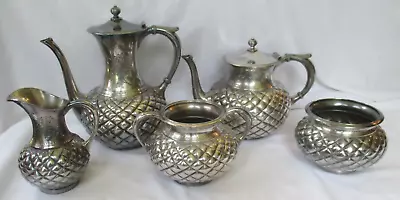 Antique 1800's Meriden Britannia Quadruple Silverplate Coffee / Tea Set • $212.50