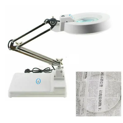 5X 10X 15X 20X Magnification LED Magnifying Lamp Metal Swing Arm Magnifier Lamp • $149.59
