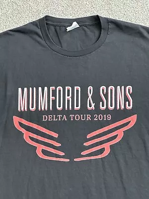 Mumford & Sons Large 2019 Delta Tour Concert Black Tshirt • $19.88