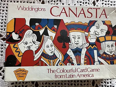 Vintage Waddingtons Canasta Bezique Boxed Card Game Complete Free Postage • £10