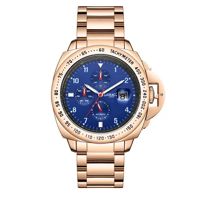 Mens Automatic Watch Rose Gold Momentum Tachymeter Stainless Steel Watch GAMAGES • £59.99