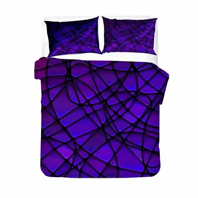 3D Purple Glass Print Duvet Cover Quilt Cover Pillow Cases Bedding Set 140x210cm • $83.68