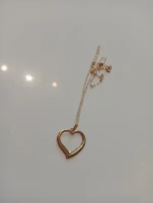 £29.99 • Buy 9ct Yellow Gold Dainty Trace Chain With Heart Pendant