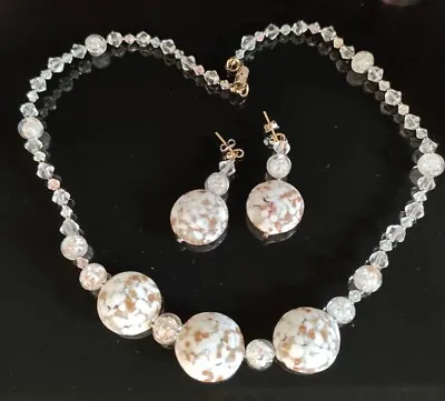 Murano Glass Necklace And Earrings Set • £37