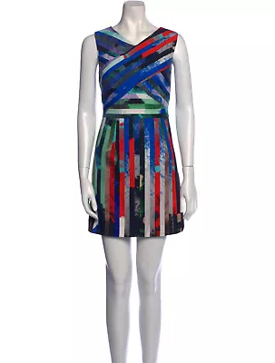 Milly Women's Multicolor Mini Dress Abstract Short Striped Size 6 • $59.40