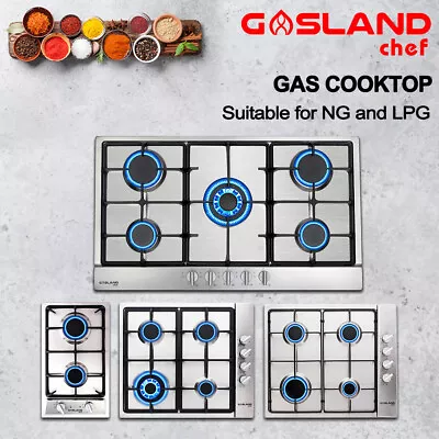 GASLAND Gas Cooktop 90cm 60cm 2/4/5 Burners Stainless Hob Cooker Stove NG LPG • $189.99