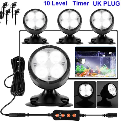 Dimmable LED Underwater Pond Lights Waterproof Garden Spot Lights Aquarium Lamp • £14.75