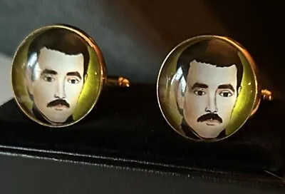 JESUS MALVERDE CUFF LINKS GOLD PLATED W/BOX! Men’s  Accessory HTF FREE SHIP • $36.28