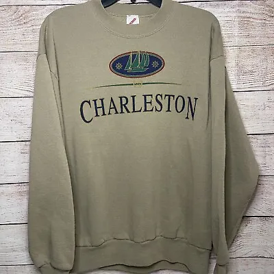 $30 • Buy Vintage Charleston SC Sweatshirt Large Tan Beige Jerzees South Carolina L