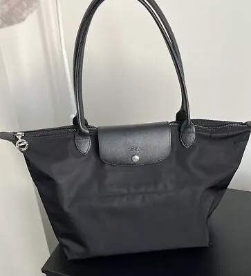 Authentic Longchamp Le Pliage Neo LARGE Shoulder Tote Bag Black W/ Insert • $100