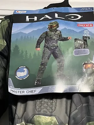 Halo Inifite MASTER CHIEF Boys Deluxe Costume Sz Lg (10-12) Jumpsuit  NWT • $27