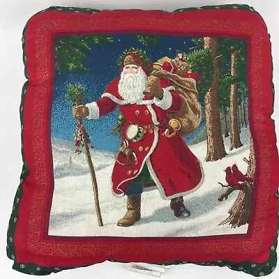 Vintage Christmas Decor Pillow Santa Clause Made In USA 14x14 • $9.40