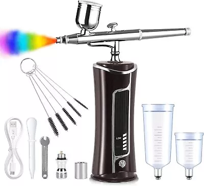 Portable Cordless Airbrush Kit With Compressor For Makeup Painting Cake Decor • $106.47