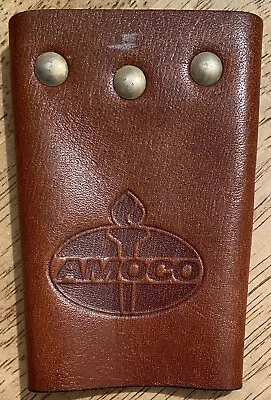 Vintage Amoco Oil Leather Trifold Key Case / Holder For 6 Keys • $9.95