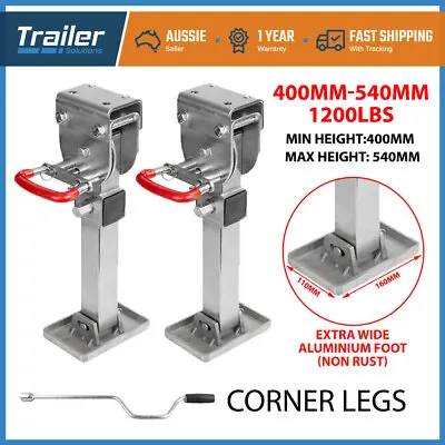 X2 Corner Legs Drop Down Stabilizers 400mm Handle 1200lbs Caravan Camper Trailer • $119
