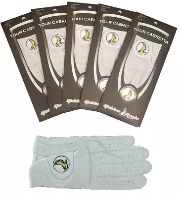 Golf Glove 5 Pack Genuine 100% Cabretta Leather Golden Eagle Free Fast Shipping • $43.99