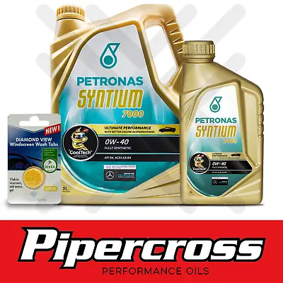 £48.99 • Buy Petronas Syntium 7000 E 0W-40 Engine Oil 6 Litres 6L (5L + 1L)  SCREENWASH TAB