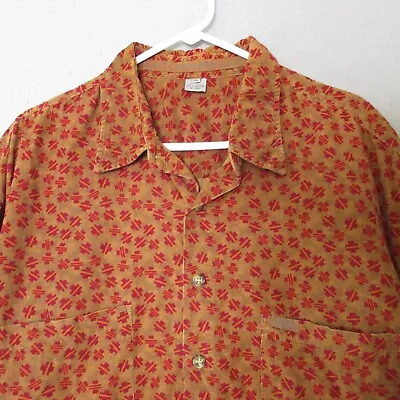 Vintage Marithe Francois Girbaud Shirt Men XL Corduroy Button Up Geometric RARE • $45