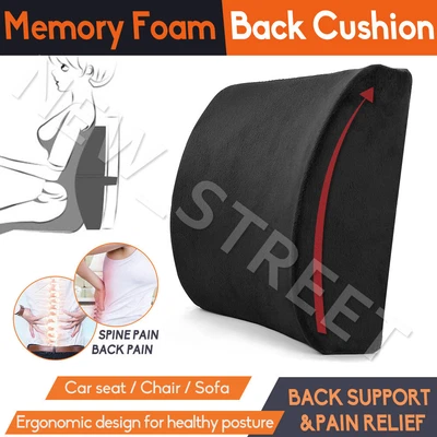 $20.97 • Buy Memory Foam Back Cushion Lumbar Pillow Support Soft Waist Seat Chair Car Home