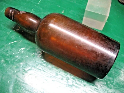 $69 • Buy ANTIQUE 1800's WHISKEY BOTTLE TURN MOLD AMBER GLASS 10.5''