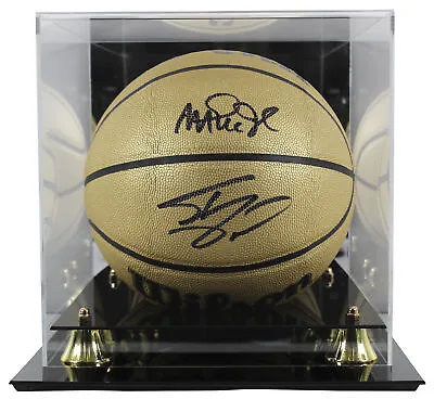 Magic Johnson & Shaquille O'Neal Signed Gold Wilson Basketball W/ Case BAS Wit • $424.99