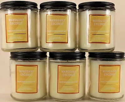 QTY 6 X Bath & Body Works MAHOGANY COCONUT Single Wick 7oz Scented Candle • $39.97