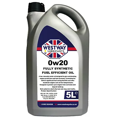 £28.99 • Buy  5L 0W20 Fully Synthetic Engine Oil 0w/20 - 5 Litres Chrysler MS-6395, Dexos 1