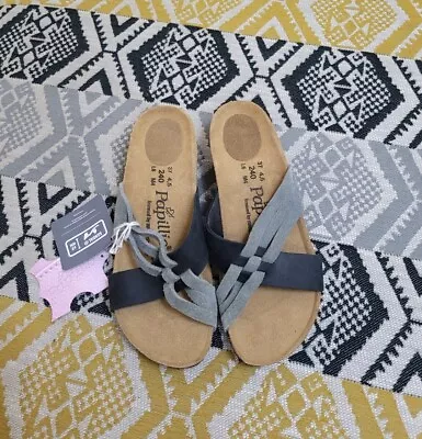 £59.99 • Buy BNWT Womens Birkenstock Papillio Heeled Sandals Size 4.5 EU 37 Black & Grey