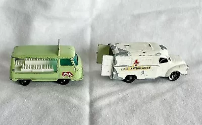 Lot Of 2 MATCHBOX ~ #21 COMMER BOTTLE FLOAT & #14 Lomas Ambulance ~ Lesney Cars • $3.50