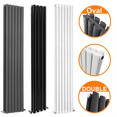 Vertical Designer Radiator Upright Tall Oval Column Panel Central Heating Double • £165.95