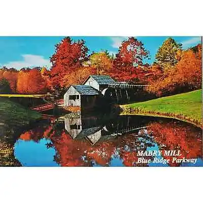 Mabry Mill Blue Ridge Parkway Grist Mill Autumn Meadows Of Dan VA Postcard • $7