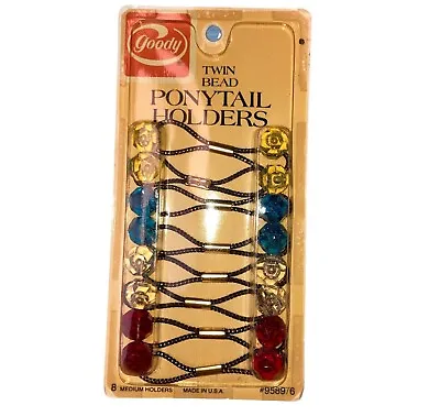 $47.10 • Buy Vintage 1982 Goody Twin Bead Ponytail Holders New Sealed 9689/6 USA BRIGHTS