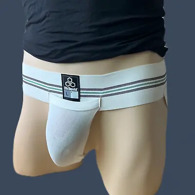 McDavid Men White Athletic Supporter Vintage  Jock Jockstraps Underwear Size L • $10.80