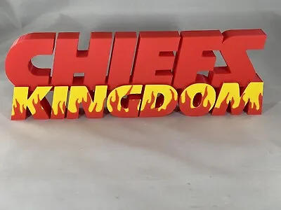 Kansas City Chiefs Kingdom Sign For Desk Mantle Man Cave Fans Gift 11” X 3-9/16” • $34.99