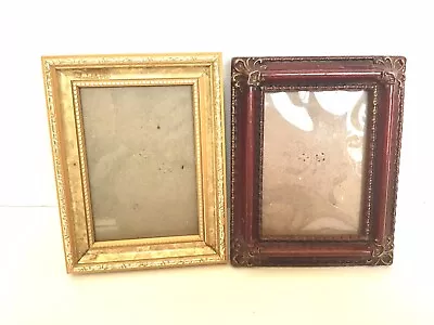 Vintage Picture Photo Frame Lot Of 2 Gold/Red 5x6 • $16.97